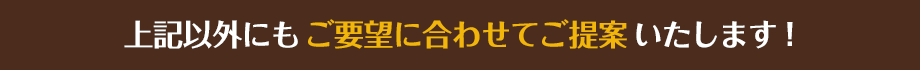 上記以外にもご要望に合わせてご提案致します