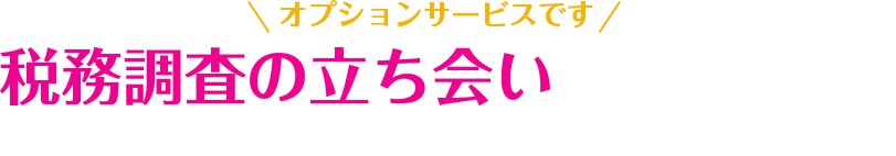 ＼オプションサービスです／税務調査の立ち会いとサポート業務※サポート費用：10000円/1時間